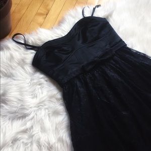 Mango - Lace And Sateen Dress